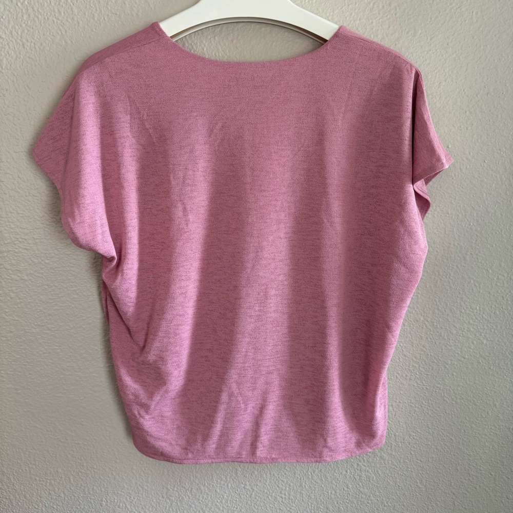 Express Pink Ruched Blouse - Picture 2 of 6